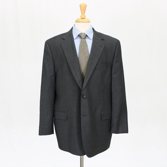 Joseph Abboud 48R Gray Solid 2-Button Sport Coat Blazer Jacket O272